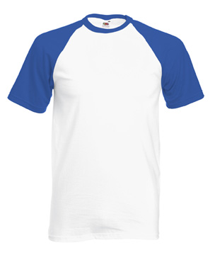 T-SHIRT BASEBALL MANICA CORTA  bianco - royal